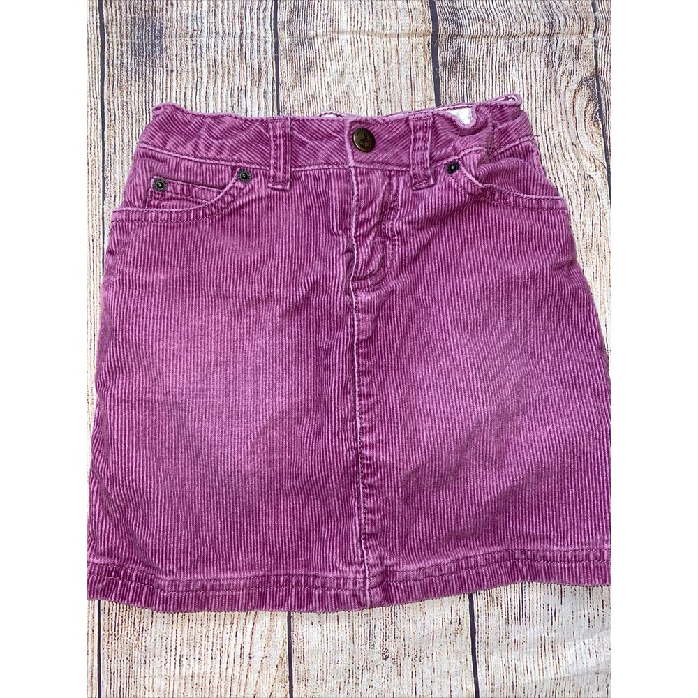 Lands End Size 4 Girls Berry Corduroy Skirt Adjustable Waist Built In Shorts